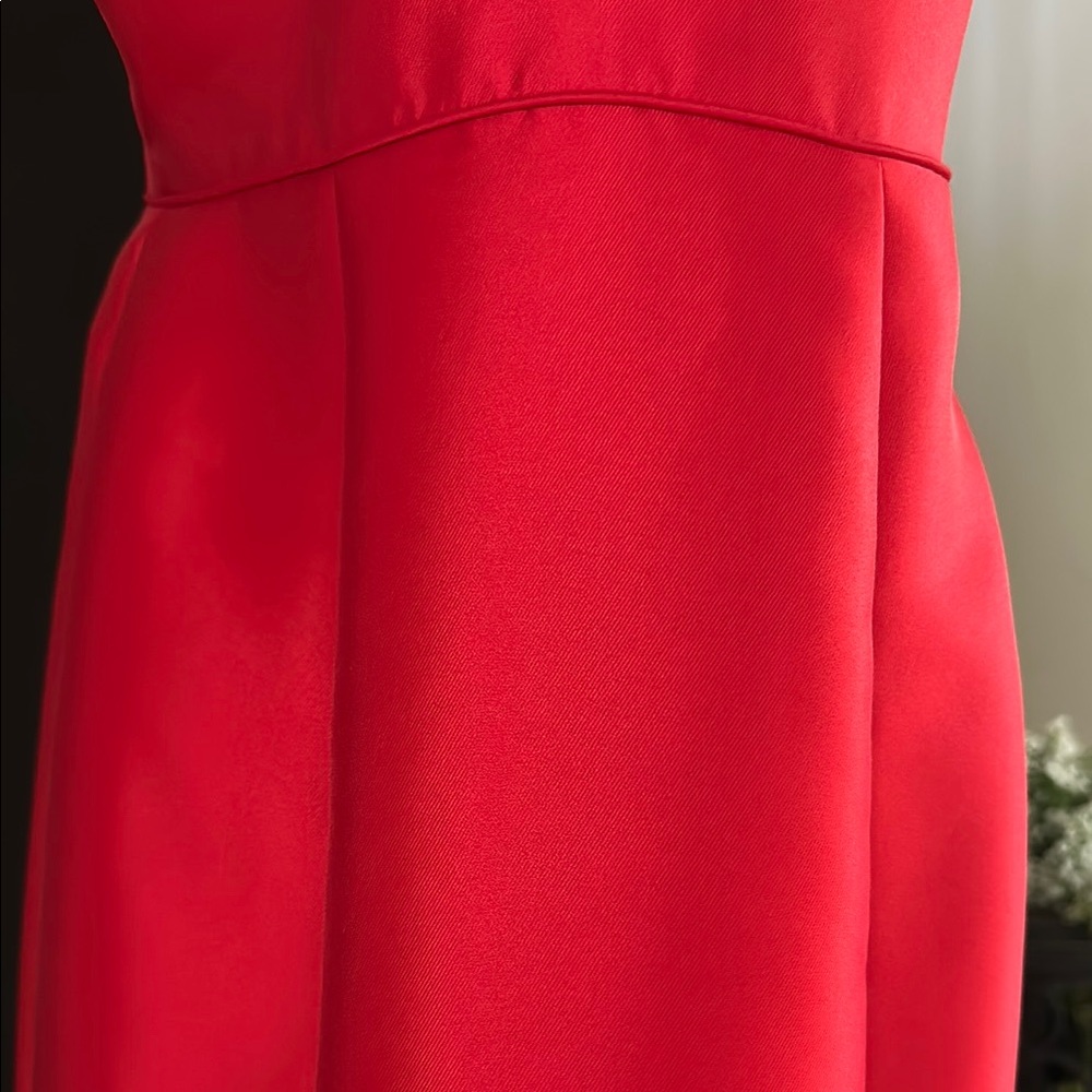 Sherri Hill Red Pleated Halter Prom Gown - Picture 13 of 15